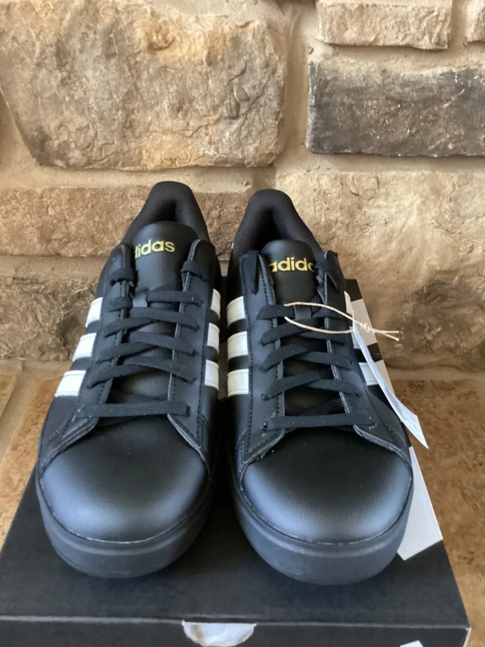 Adidas Grand Court 2.0 Men 8‎ Black Sneakers JR0546 New In Box